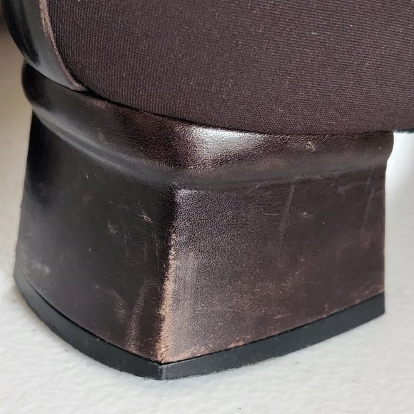 Stuart Weitzman Dark Brown Square-Toe Flats - Picture 9 of 10